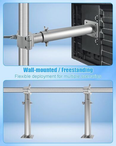 مشبك دعم شاشة LED قابل للتعديل، حامل قابل للتمديد من سبائك الألومنيوم 2-حزمة 30-50 سم، متوافق مع تروس F32/F34/F33 وأنابيب 40-52 مم، دعامة تثبيت سريعة لمعارض الأحداث المسرحية in Kuwait