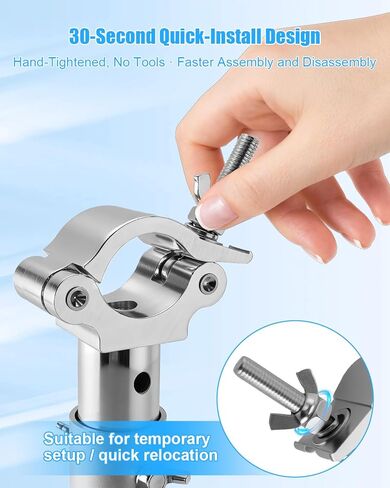 مشبك دعم شاشة LED قابل للتعديل، حامل قابل للتمديد من سبائك الألومنيوم 2-حزمة 30-50 سم، متوافق مع تروس F32/F34/F33 وأنابيب 40-52 مم، دعامة تثبيت سريعة لمعارض الأحداث المسرحية in Kuwait