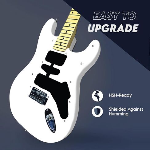 Gigline Skycaster Electric Adult S-Type Full Size, Alder Body, Stainless Steel Frets (Ball End), Bone Nut, SSS Alnico V, Black in Saudi Arabia