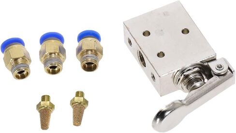 Air Valve, Mechanical Toggle Switch, TAC2-41P 2 Position 5 Way 1/8"" Spring Return Lever Pneumatic Valves Exhaust Switchs Fittings in Saudi Arabia