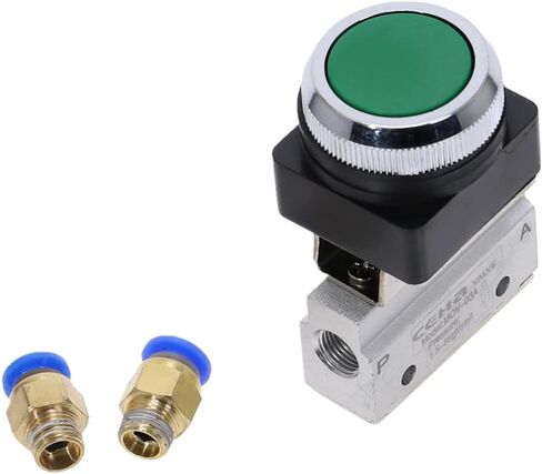 Air Valve, Mechanical Toggle Switch, 1 Piece 1/8" Thread 2 Position 3 Way Flat Push Button Momentary Pneumatic Valves MOV-321PP in Saudi Arabia
