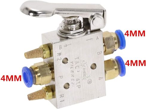 Air Valve,Mechanical Toggle Switch, TAC2-41P 2 Position 5 Way 1/8"" Spring Return Lever Pneumatic Valve Exhaust Switchs Fittings in Saudi Arabia
