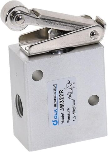 Air Valve,Toggle Switch, 1 Piece Pneumatic Switchs JM322R 2 Position 3 Way Female Thread 1/4"" 12mm Roller Lever Mechanical Valves in Saudi Arabia