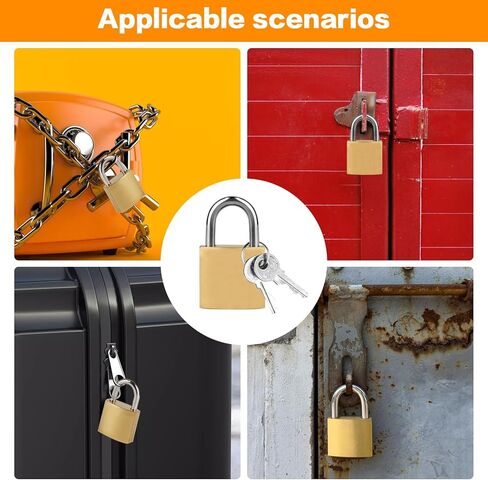 12 حزمة من أقفال النحاس العتيقة على شكل حرف D مقاس 20 مم - أقفال مزخرفة وآمنة مع قلب من السبائك الصلبة للأمتعة وخزائن الصالة الرياضية وصناديق الهدايا والتخزين والسفر. صغير الحجم لحقائب الظهر/الحالات الأمنية in Kuwait