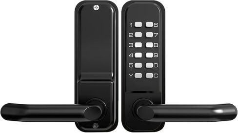 قفل باب ميكانيكي عالي الأمان مكون من 12 رقمًا - دخول بدون مفتاح، قفل مجموعة الرموز مع مقبض، مقاوم للماء والصدأ، بدون بطارية، سهل التركيب، BH-MDLS0030202 in Kuwait