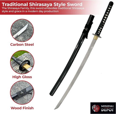 MedievalDepot Reverse Blade Rurouni Kenshin Katana - Overall 40" - 1060 High Carbon Steel - Razor Sharp Blade - Collectible & Display in Kuwait