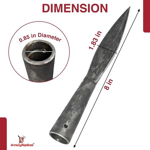 Armory Replicas™ Metal Puncture Forged High Carbon Steel Antiqued Predrilled Spearhead in Saudi Arabia