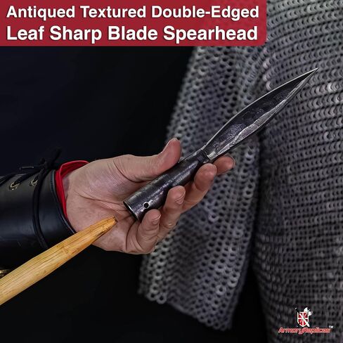 Armory Replicas™ Metal Puncture Forged High Carbon Steel Antiqued Predrilled Spearhead in Saudi Arabia
