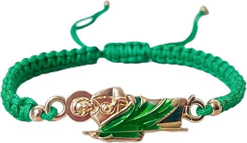 St. Benedict St. Jude Beaded Bracelet, Adjustable Handmade Braided Cord Bracelet, Green Unisex in Kuwait