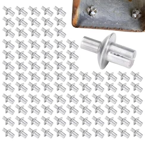 Drive Rivets,100pcs Aluminum Blind Rivet, Half Round Head Hammer Drive Blind Rivets, Knock Type Expansion Rivets for Home, Electronic, Precision in Saudi Arabia