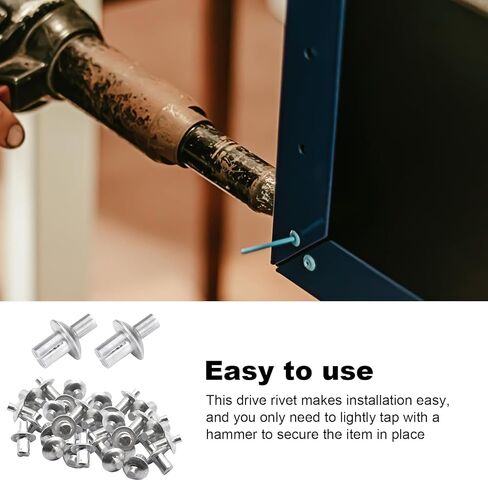 Drive Rivets,100pcs Aluminum Blind Rivet, Half Round Head Hammer Drive Blind Rivets, Knock Type Expansion Rivets for Home, Electronic, Precision in Saudi Arabia