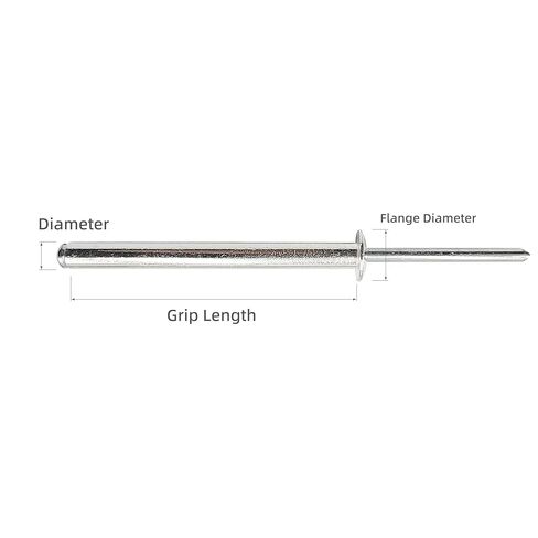 40pcs Aluminum Long Blind Rivets, Strong and Durable, Easy to Install, Ideal for Metal Joining, DIY, Furniture, Aviation, and Ductwork(Size:5/32" x2-3/4(M4x70mm)) in Saudi Arabia