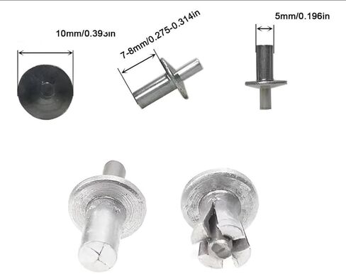 Drive Rivets,Aluminum Core Rivets with Round Head, 2024 New Drive Rivets, Knock Type Expansion Aluminum Rivets (100Pcs) in Saudi Arabia