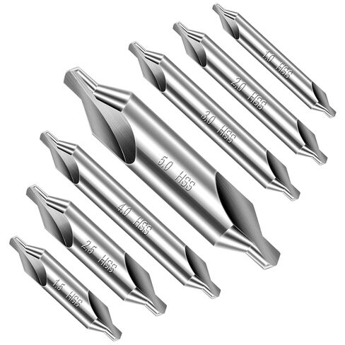 7 Pcs Centering Drill Bit M2 High Speed Steel Center Drill-Bit 60-Degree Angle Center Drill Bit Set Size 1.0 1.5 2.0 2.5 3.0 4.0 5.0 Countersink Tools for Lathe Metalworking in Saudi Arabia