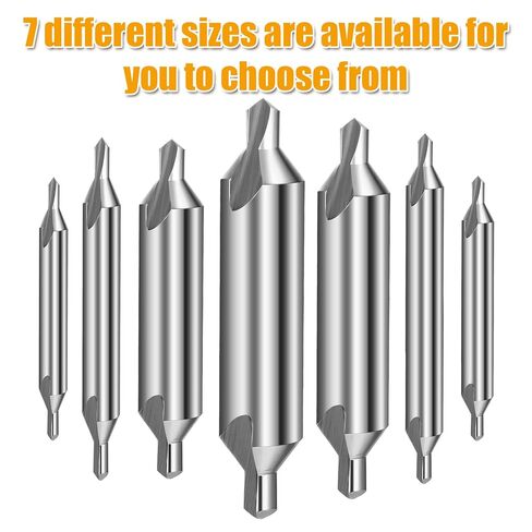 7 Pcs Centering Drill Bit M2 High Speed Steel Center Drill-Bit 60-Degree Angle Center Drill Bit Set Size 1.0 1.5 2.0 2.5 3.0 4.0 5.0 Countersink Tools for Lathe Metalworking in Saudi Arabia