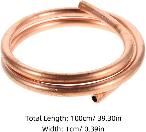 PRETYZOOM Copper Tube 10mm Od X 8mm Id Soft Coil Copper Tubing 1 Meter Roll Refrigeration Grade for Hvac Ac Systems and Industrial DIY Projects in Saudi Arabia