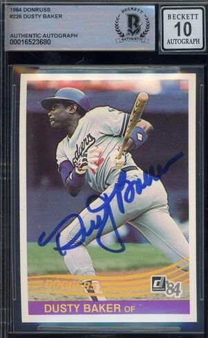 Dusty Baker Gem Mint 10 Beckett BAS Signed 1984 Donruss Autograph - Baseball Slabbed Autographed Cards in Saudi Arabia