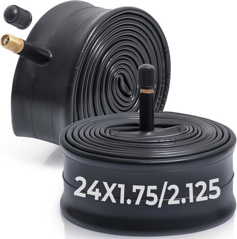 قطعتان، أنابيب دراجة ممتازة 24X1.75/1.90/1.95/2.0/2.10/2.125، متوافقة مع إطار دراجة 24 × 1.75 إلى 2.125، مع صمام شريدر 32 مم، مطاط البوتيل، تستخدم للدراجات الجبلية والطراد والمدينة والطرق in Kuwait