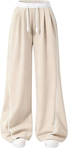 SweatyRocks Girl's Side Striped Wide Leg Sweatpants Casual Drawstring Elastic Waist Track Pants Streetwear in Saudi Arabia