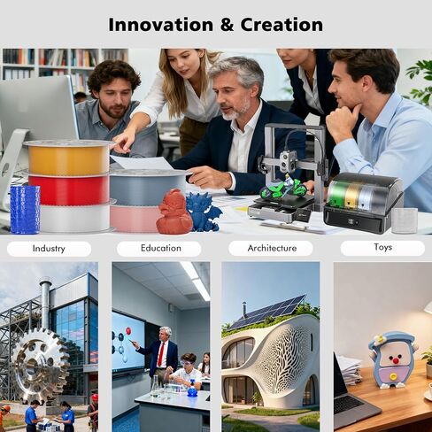 خيوط طابعة ثلاثية الأبعاد من JOY FUTURE PETG، خيوط طابعة ملفوفة بدقة 1.75 مم، دقة الأبعاد +/- 0.02 مم، بكرة 1 كجم (2.2 رطل) مناسبة لمعظم طابعات FDM ثلاثية الأبعاد متعددة الألوان (أصفر) in Kuwait