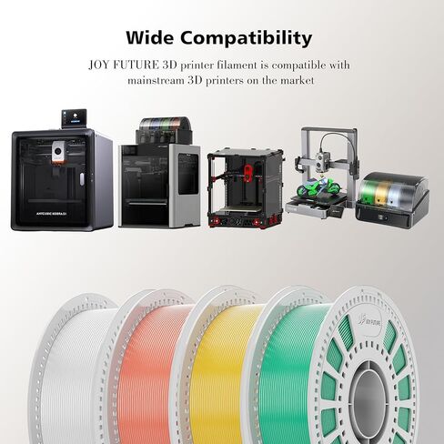 خيوط طابعة ثلاثية الأبعاد من JOY FUTURE PETG، خيوط طابعة ملفوفة بدقة 1.75 مم، دقة الأبعاد +/- 0.02 مم، بكرة 1 كجم (2.2 رطل) مناسبة لمعظم طابعات FDM ثلاثية الأبعاد متعددة الألوان (أصفر) in Kuwait