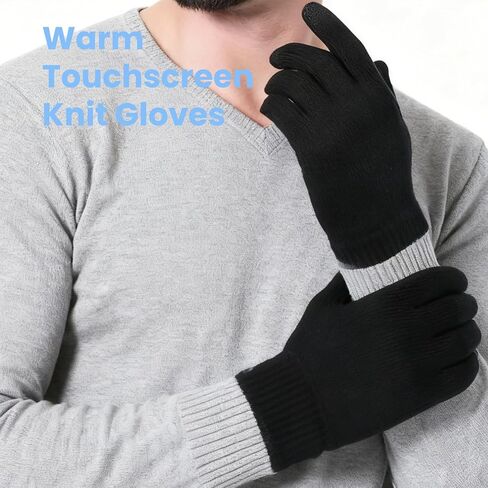 Cold Weather Winter Gloves for Women Men - Touchscreen Warm Gloves, Silicone particles on palm Anti-Slip for Driving Hiking Running Cycling, Black XL in Saudi Arabia