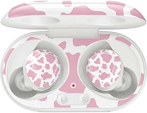 Skinit Decal Audio Skin Compatible with Samsung Galaxy Buds+ - Officially Licensed Originally Designed Pink Cow Print Design in Saudi Arabia