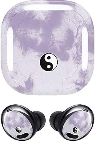 Skinit Decal Audio Skin Compatible with Galaxy Buds Pro Originally Designed Purple and White Tie Dye Design in Saudi Arabia