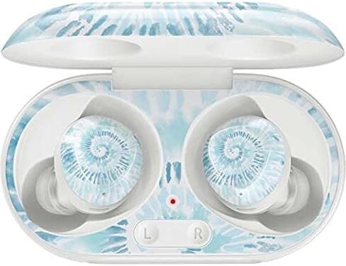 Skinit Decal Audio Skin Compatible with Samsung Galaxy Buds+ - Officially Licensed Originally Designed Blue and White Tie Dye Design in Saudi Arabia