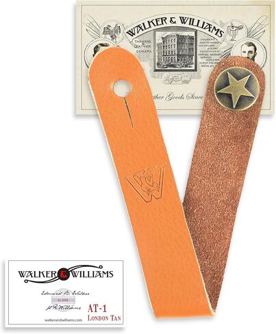 Walker & Williams AT-1 TN Tan Leather Acoustic Guitar Strap Button Headstock Adaptor For Acoustic, Electric, Bass Guitars, Mandolin And Ukulele in Saudi Arabia
