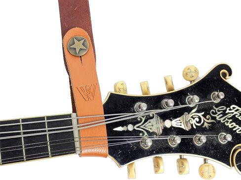 Walker & Williams AT-1 TN Tan Leather Acoustic Guitar Strap Button Headstock Adaptor For Acoustic, Electric, Bass Guitars, Mandolin And Ukulele in Saudi Arabia