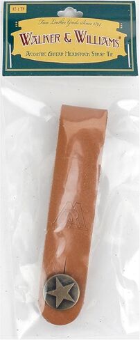 Walker & Williams AT-1 TN Tan Leather Acoustic Guitar Strap Button Headstock Adaptor For Acoustic, Electric, Bass Guitars, Mandolin And Ukulele in Saudi Arabia