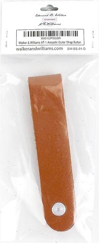 Walker & Williams AT-1 TN Tan Leather Acoustic Guitar Strap Button Headstock Adaptor For Acoustic, Electric, Bass Guitars, Mandolin And Ukulele in Saudi Arabia