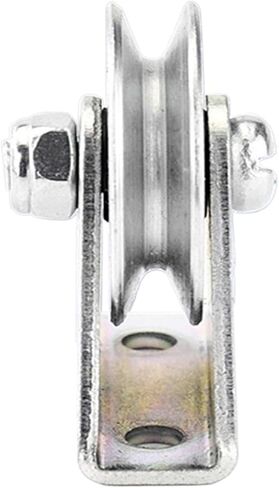 بكرة من الفولاذ المقاوم للصدأ، عجلة رفع بطول 6 * 33 * 8 مم على شكل حرف V، بكرة تحمل، رف Yuanbao/عجلة توجيه حبل سلكي ثلاثي القوائم (مع دعامة U) in Kuwait