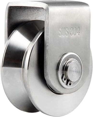 بكرة من الفولاذ المقاوم للصدأ، بكرة بكرة على شكل حرف V مقاس 2 بوصة، محمل أسطواني للباب المنزلق من الفولاذ المقاوم للصدأ 304 للتعامل مع المواد in Kuwait