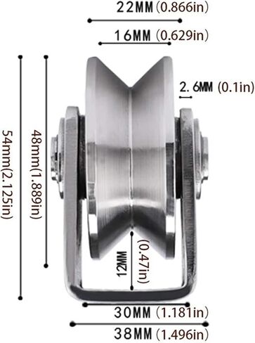 بكرة من الفولاذ المقاوم للصدأ، بكرة بكرة على شكل حرف V مقاس 2 بوصة، محمل أسطواني للباب المنزلق من الفولاذ المقاوم للصدأ 304 للتعامل مع المواد in Kuwait
