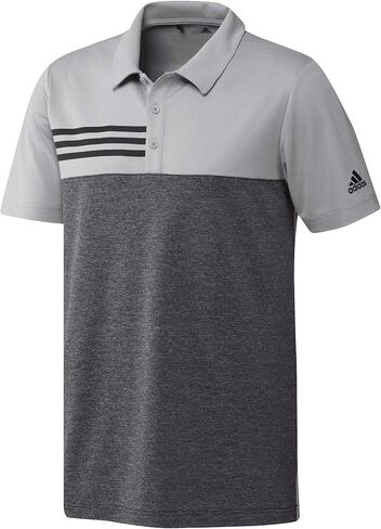 adidas - Heathered Colorblocked 3-Stripes Polo - A508 - XL - Grey Two Heather/Collegiate Royal Heather in Kuwait