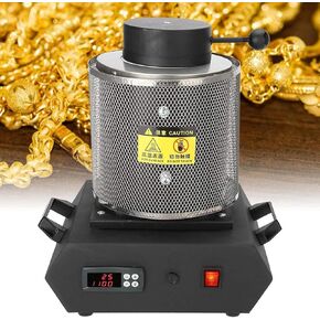 فرن صهر الذهب الأوتوماتيكي، 1150 درجة مئوية / 2102 درجة فهرنهايت فرن صهر الذهب الكهربائي مع بوتقة الجرافيت وبرنامج التحكم في درجة الحرارة PID، اختياري 1 كجم/2 كجم/3 كجم، لصب وتكرير المعادن الثمينة in Kuwait