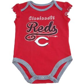 VF Cincinnati Reds Girl's Hearts Infant Creeper Bodysuit - Team Colors in Kuwait