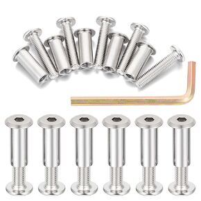 50 Pcs M6x35mm Furniture Bolts Silver Hex Bolts for Various DIY Projects Such Photo Album Binding Picture Frame Assembly Toy Construction in Kuwait