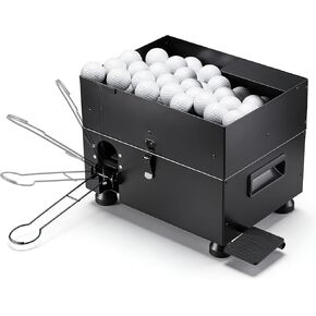Golf Ball Dispenser, Automatic Golf Ball Tee Up Machine with Foot Pedal Operation, 50 Balls Capacity, Metal Construction, Heavy-Duty Design Golf Simulator Accessories for Indoor in Kuwait