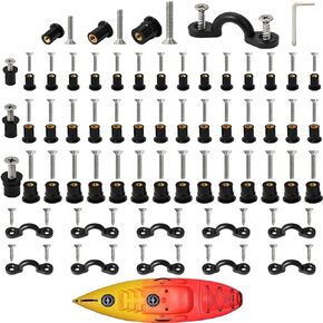 52 Pairs M4 M5 M6 Neoprene Well Nuts and Kayak Pad Eye Kit w/Screw, Rubber Well Nuts Expansion Bolts for Kayak Motorcycle Boat Marine Canoe Windscreen Harley Headlight Road Glide Windshield in Kuwait