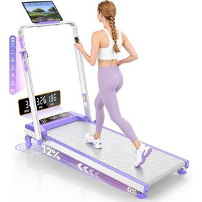 جهاز سير للمشي مع ميل بنسبة 12%/ارتفاع قابل للتعديل، وسادة مشي مطورة بقدرة 3.5 حصان مع شريط مقبض، جهاز مشي 4 في 1 قابل للطي تحت المكتب، جهاز سير كهربائي محمول للمنزل 350 رطل، شاشة LED in Kuwait