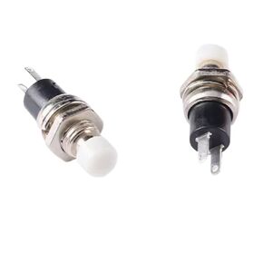 6 قطع مفتاح زر الضغط، PBS-110 7 ملم مفتاح إعادة الضبط اللحظي للتشغيل والإيقاف (أسود) in Kuwait