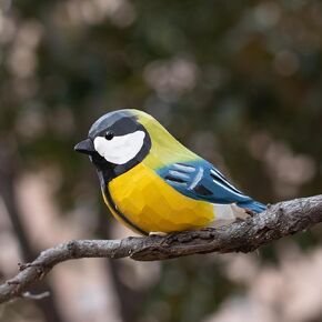 تمثال طائر طائر القرقف ذو غطاء أسود مصنوع يدويًا، نحت خشبي على شكل طائر طائر القرقف ذو غطاء أسود، تمثال طائر صغير فريد من نوعه لديكور المنزل أو هدية قابلة للجمع in Kuwait