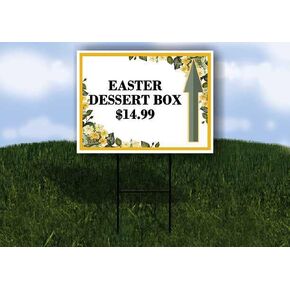 Easter Dessert Box $14.99 Spring Flowers Citrus Eucalyptus Directional Arrows A-Frame Double Sided 23x23 in. sign in Kuwait