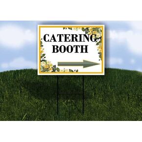Catering Booth Spring Flowers Citrus Eucalyptus Directional Arrows A-Frame Double Sided 23x23 in. sign in Kuwait