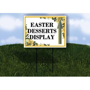 Easter Desserts Display Spring Flowers Citrus Eucalyptus Up Arrows A-Frame Single Sided 23x23 in. sign in Kuwait