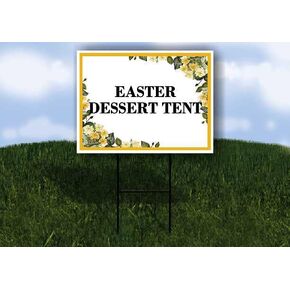 Easter Dessert Tent Spring Flowers Citrus Eucalyptus Up Arrows A-Frame Single Sided 23x23 in. sign in Kuwait