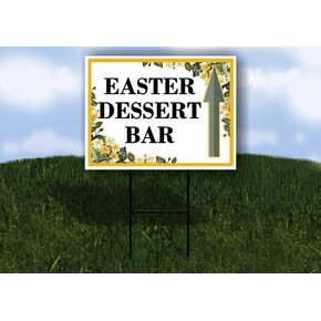 Easter Dessert Bar Spring Flowers Citrus Eucalyptus Up Arrows A-Frame Single Sided 23x23 in. sign in Kuwait